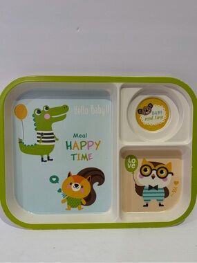 Happy Time Divided Meal Tray - Alligator, Squirrel, Owl and Koala Bear